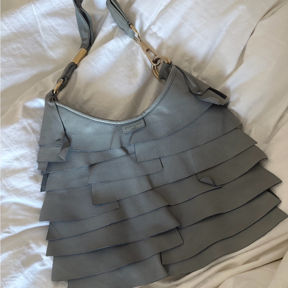Cool YSL Vintage Gray Ruffled Women's Bag